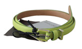 Scervino Street Green Leather Chartreuse Silver Green Buckle Belt -   -  Scervino Street.